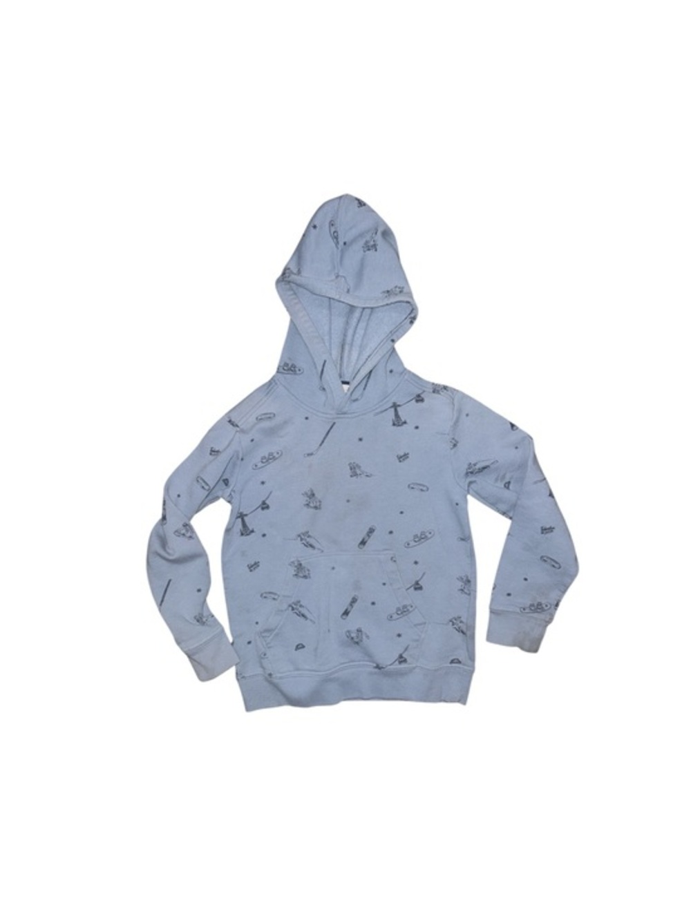 DSG Light Blue Winter Sports Printed Graphics Hoodie Sweatshirt Kids Size Small